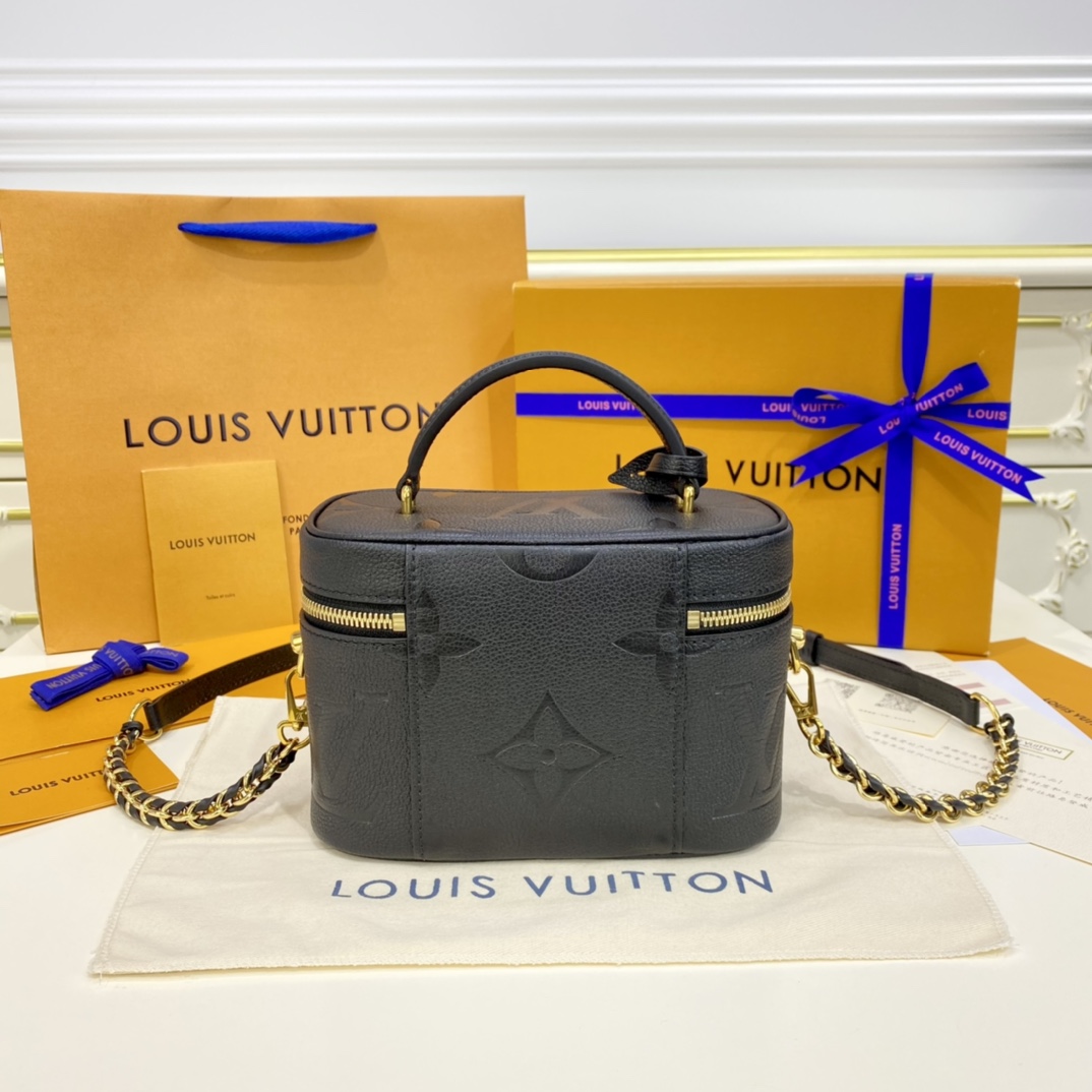 Louis Vuitton VANITY PM Handbag Monogram Empreinte M45598 Black